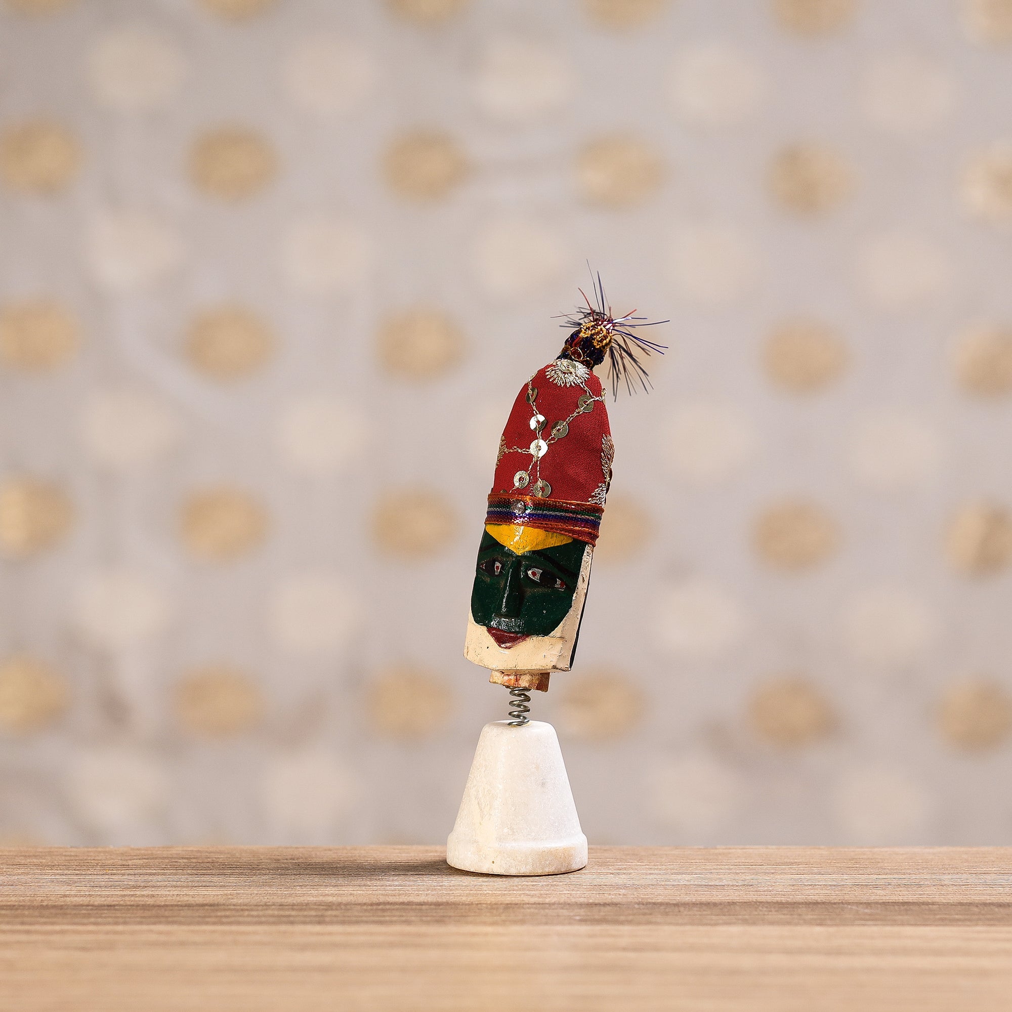  Rajasthani Men Bobble Head Handmade Puppet / Kathputli 