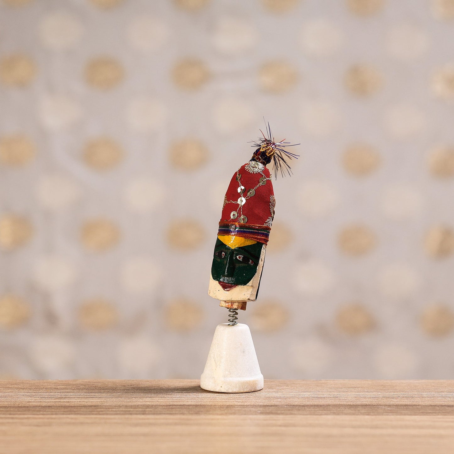  Rajasthani Men Bobble Head Handmade Puppet / Kathputli 