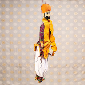  Rajasthani Dancing men Handmade Puppet / Kathputli 