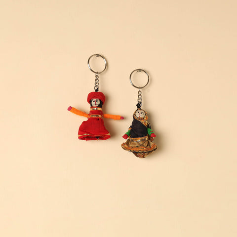  Rajasthani Puppet Couple Handmade Keychain