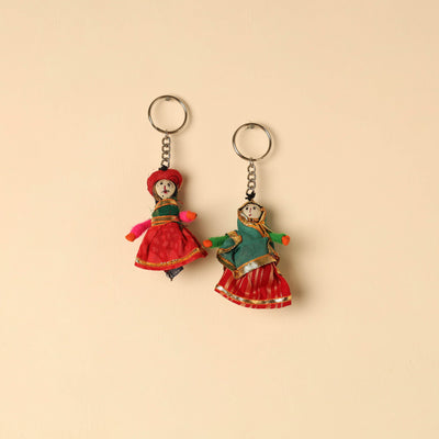  Rajasthani Puppet Couple Handmade Keychain