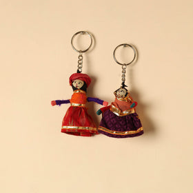  Rajasthani Puppet Couple Handmade Keychain