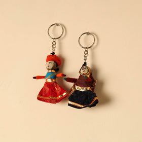  Rajasthani Puppet Couple Handmade Keychain
