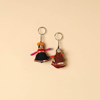 Rajasthani Puppet Couple Handmade Keychain