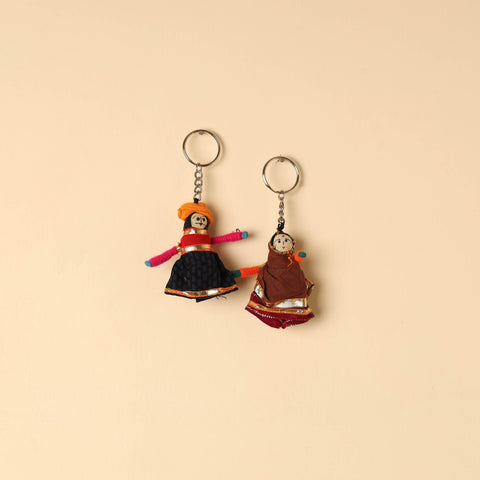  Rajasthani Puppet Couple Handmade Keychain