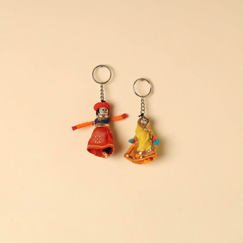  Rajasthani Puppet Couple Handmade Keychain