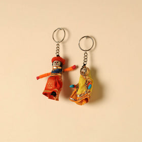  Rajasthani Puppet Couple Handmade Keychain