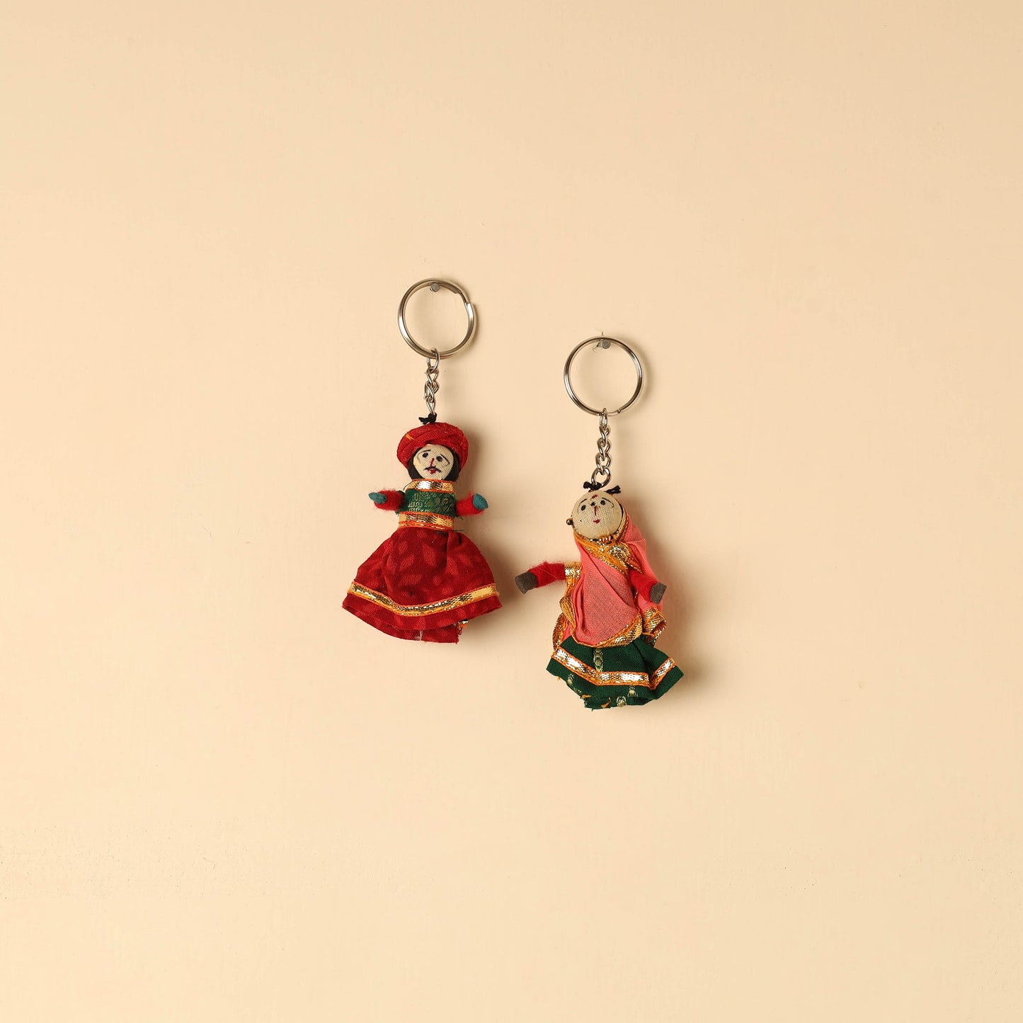 Buy Rajasthani Puppet Couple Handmade Keychain