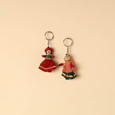 Buy Rajasthani Puppet Couple Handmade Keychain