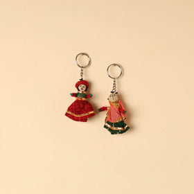 Buy Rajasthani Puppet Couple Handmade Keychain