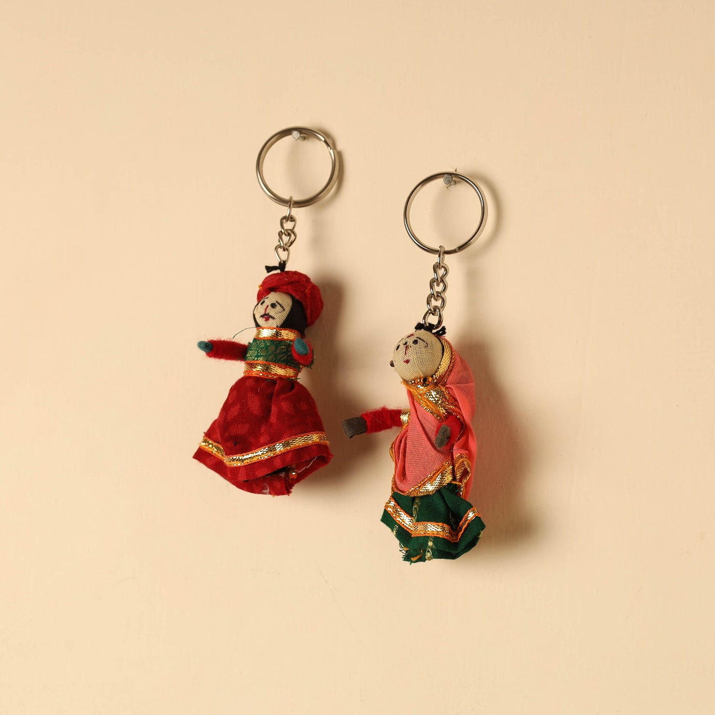 Buy Rajasthani Puppet Couple Handmade Keychain