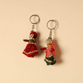 Buy Rajasthani Puppet Couple Handmade Keychain