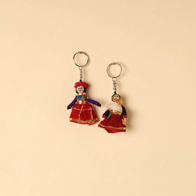  Rajasthani Puppet Couple Handmade Keychain