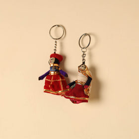  Rajasthani Puppet Couple Handmade Keychain