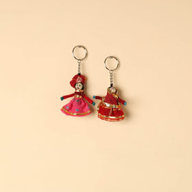  Rajasthani Puppet Couple Handmade Keychain
