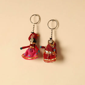  Rajasthani Puppet Couple Handmade Keychain