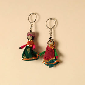  Rajasthani Puppet Couple Handmade Keychain