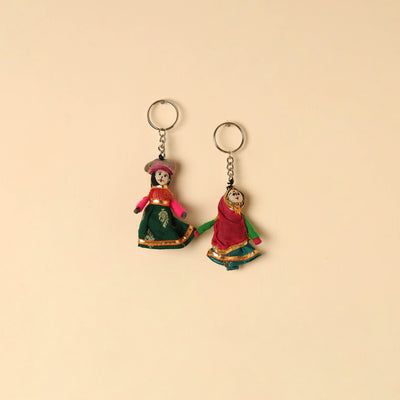  Rajasthani Puppet Couple Handmade Keychain