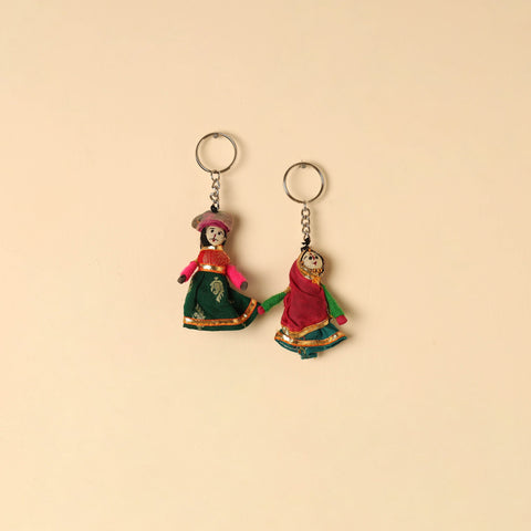  Rajasthani Puppet Couple Handmade Keychain