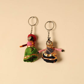  Rajasthani Puppet Couple Handmade Keychain
