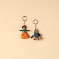  Rajasthani Puppet Couple Handmade Keychain