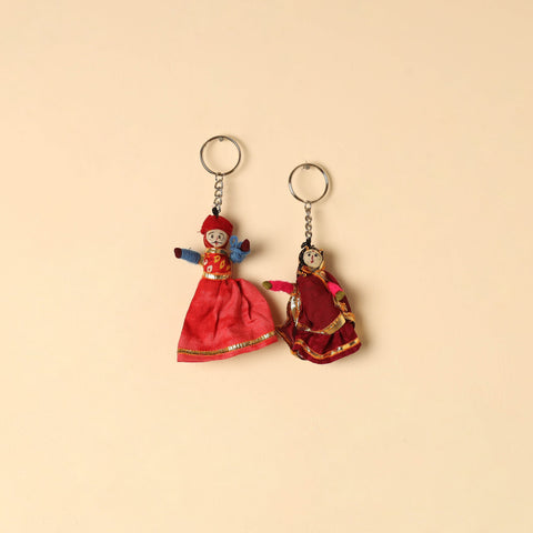  Rajasthani Puppet Couple Handmade Keychain