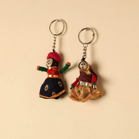 Buy Rajasthani Puppet Couple Handmade Keychain