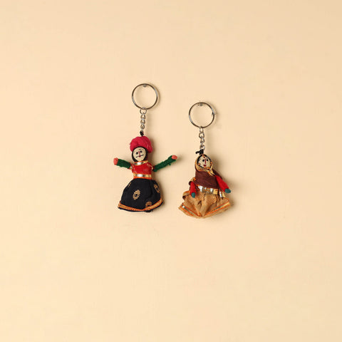 Buy Rajasthani Puppet Couple Handmade Keychain