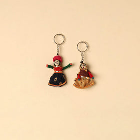 Buy Rajasthani Puppet Couple Handmade Keychain