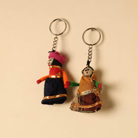  Rajasthani Puppet Couple Handmade Keychain