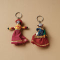  Rajasthani Puppet Couple Handmade Keychain (Set of 2) 