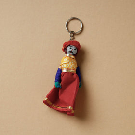  Rajasthani Puppet Couple Handmade Keychain (Set of 2) 