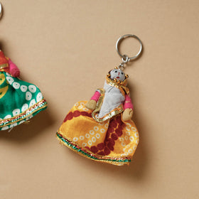  Rajasthani Puppet Couple Handmade Keychain (Set of 2) 
