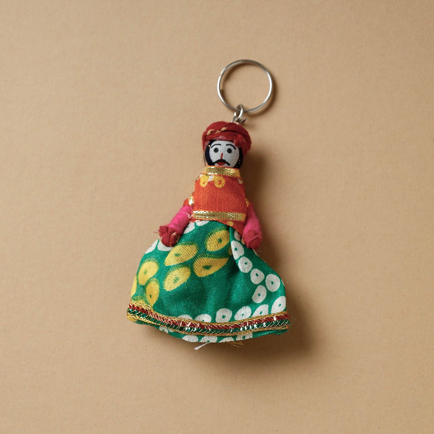  Rajasthani Puppet Couple Handmade Keychain (Set of 2) 
