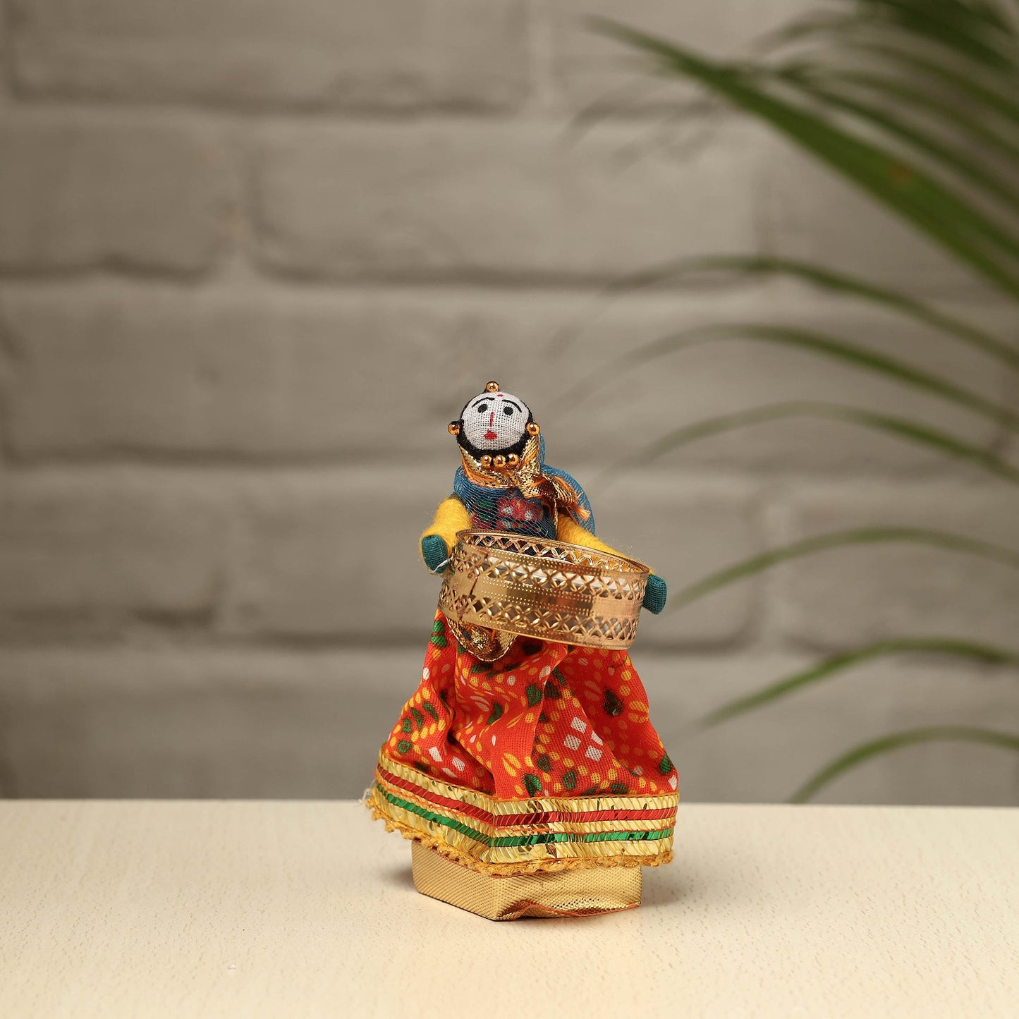 Rajasthani Puppet Couple Handmade Tealight Candle Holders (Set of 2) 