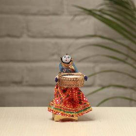  Rajasthani Puppet Couple Handmade Tealight Candle Holders (Set of 2) 