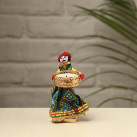  Rajasthani Puppet Couple Handmade Tealight Candle Holders (Set of 2) 