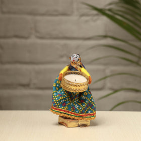  Rajasthani Puppet Couple Handmade Tealight Candle Holders (Set of 2) 