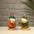  Rajasthani Puppet Couple Handmade Tealight Candle Holders (Set of 2) 