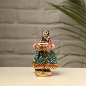  Rajasthani Puppet Couple Handmade Tealight Candle Holders (Set of 2) 