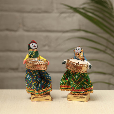  Rajasthani Puppet Couple Handmade Tealight Candle Holders (Set of 2) 