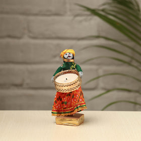  Rajasthani Puppet Couple Handmade Tealight Candle Holders (Set of 2) 