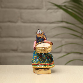  Rajasthani Puppet Couple Handmade Tealight Candle Holders (Set of 2) 