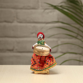  Rajasthani Puppet Couple Handmade Tealight Candle Holders (Set of 2) 