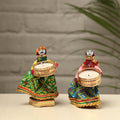  Rajasthani Puppet Couple Handmade Tealight Candle Holders (Set of 2) 