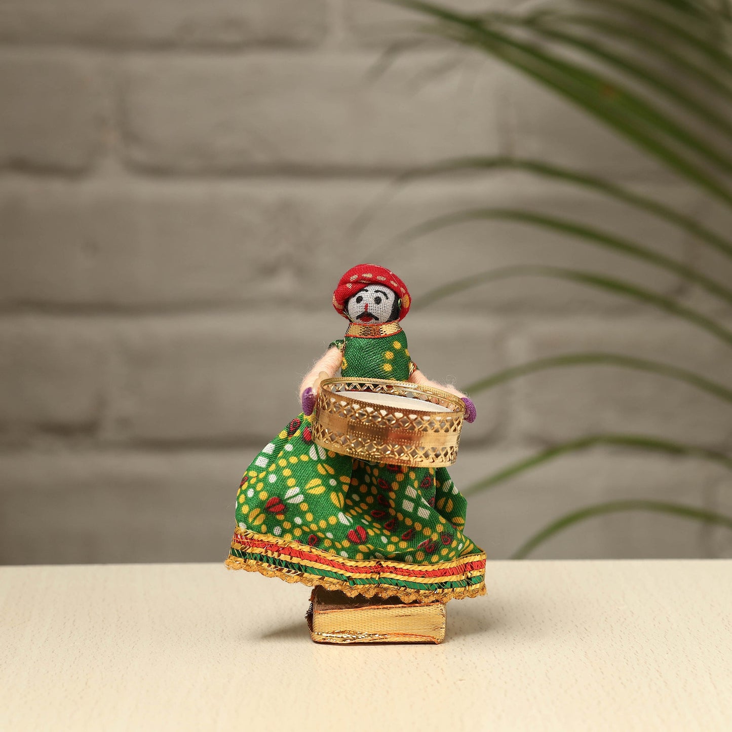  Rajasthani Puppet Couple Handmade Tealight Candle Holders (Set of 2) 