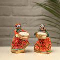  Rajasthani Puppet Couple Handmade Tealight Candle Holders (Set of 2) 