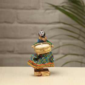  Rajasthani Puppet Couple Handmade Tealight Candle Holders (Set of 2) 