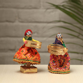  Rajasthani Puppet Couple Handmade Tealight Candle Holders (Set of 2) 
