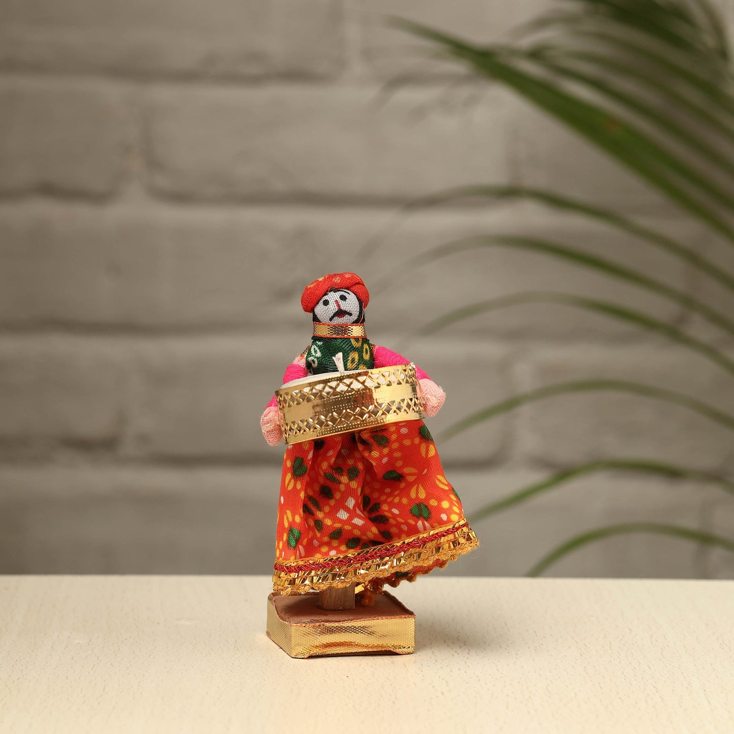  Rajasthani Puppet Couple Handmade Tealight Candle Holders (Set of 2) 